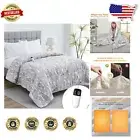 Luxurious Heated Electric Blanket Throw - Soft Faux Rabbit Fur, Light Grey