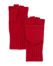 C by Bloomingdale's Cashmere Ribbed Knit Cashmere Pop Top Mittens - Exclusive
