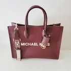 Michael Kors Mirella Medium EW Tote Crossbody Shopper Oxblood Leather