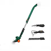 4 in 1 Cordless Grass and Hedge Trimmer,Garden Cultivator/Grass Trimmer/Hedge Trimmer/Garden Saw with Long Pole