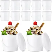 10 Pieces 0.5 Gallon 2 L Ice Cream Buckets with Lids Containers for Homemade Ice