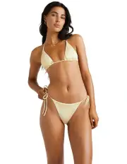 [RVCA] Floral Collage Medium Tie Side Bikini Bottoms in Sahara Sun