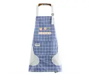 Waterproof Adjustable Apron Different Styles Easy to Wear Cute Cooking Apron for Kids-Blue