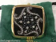 Thorson Hosier BlackWhite Compact Swarovski Crystal mirror regular & magnifying
