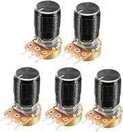 XYWHPGV 5 Pcs 100K Ohm Variable Resistors Single Turn Rotary Carbon Film Taper Potentiometer with Knobs(25656 6886b bd79d f101d e743c f0b0b