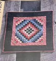 SUNSHINE & SHADOWS Miniature Wall Quilt Pattern + STENCIL INCLUDED 18” Square