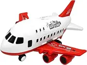 Generic Transporter Toy Set with Passenger Plane and 6 Mini Trucks, Red_ 6 Fire Fighting Trucks, as described