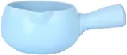 Soup Bowl with Handle, Japanese-Style Soup Bowls with Handles Microwaveable Microwave Safe in China Porcelain Ceramic Kitchen Large for Noodles Spaghetti Breakfast Milk-blue-500ML