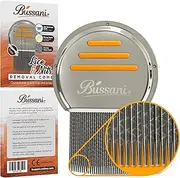 Bussani Head Lice Comb | Effective for Nit Eggs or Dandruff | Won't Rust | No Pulling Hair | Best for Long Short Thick Thin Fine Dry Afro Wet Hair | Premium 304 Stainless Steel | W/Cleaning Brush