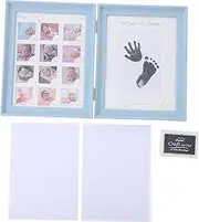 SWOOMEY Hand and Foot Imprint Photo Frame Growth Recording Ornament Desktop Picture Holder for Home Lightweight Durable Easy to Display present for Newborn Memories