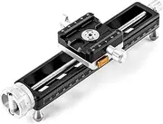 NiSi - NM-200S Macro Focusing Rail, Precision Focus Slider for Macro Photography , Universal Tripod Mounting, 360-Degree Rotating Clamp with Quick-Release Plate, Detachable Feet, Arca-Swiss Compatible