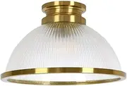 Beacon Lighting Alfred 1 Light Batten Fix in Aged Brass/Glass