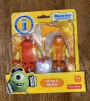 Imaginext Monsters University George & Big Red Figures by Fisher Price NIB 2013