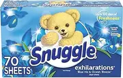 Snuggle Exhilarations Fabric Softener Dryer Sheets, Blue Iris & Ocean Breeze, 70 Count