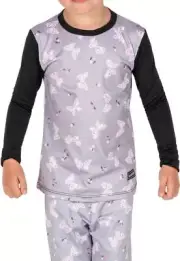 BlackStrap Therma Crew Top Kid's Baselayer Top, Butterflies, Medium