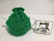 3 Cup Tea Pot Cosy Green, Hand Knitted, New