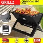 Portable Fire Pit Notebook Grill Folding Rolled Steel Charcoal BBQ Grill Outdoor