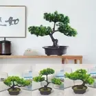 Realistic Simulation Pine Tree Plastic Artificial Bonsai Plants Garden