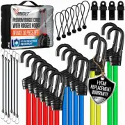 Bungee Cords with Hooks - Heavy Duty Outdoor UV & Weather Resistant 28pc Asso...
