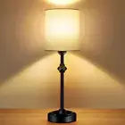 5000Mah Battery Rechargeable Portable Table Lamp with Vintage Fabric Shade, 3-Wa