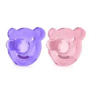 SCF194/02 2pc Infant Silicone Pacifier (For 0-3 M) Baby Soother BPA Free Toddler Orthodontic Nipples Teether