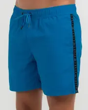 [Lucid] Lucid Men's Taped Elastic Waist Shorts in Blue Size Small S Blue
