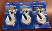 Lot of 3 BRAND NEW Everbilt 1/4”Grade 43 Clevis Grab Hook Bin226