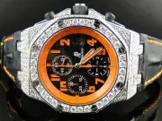 New Custom Mens Audemars Piguet Royal Oak Offshore Volcano Diamond Watch 12 Ct
