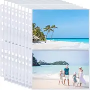 120 Pockets Pack of 30 A4 Photo Sleeves for A4 2/3/4 Ring Binder, Transparent Postcard Sleeves, 2 Compartments, Double-Sided 2 Pockets Photo Side Protection, Top Loading Photo Album Refill Pages Photo