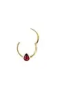 Pear Shape Hinged Nose Ring Septum Clicker Daith Conch Rook Hoop Ruby 14k Gold