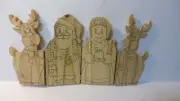 Santa Clause, Mrs.Clause, Reindeer / Unfinished Wood Craft to Paint / All Ages