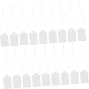 Uonlytech 1000pcs White Writable Price Tags with String: Small Paper Hang Tags for Jewelry/Clothing - Blank Unfinished Marking Label for Yard Sale Retail