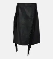 [Stella McCartney] Stella McCartney Alter mat faux leather midi skirt AU 4 black