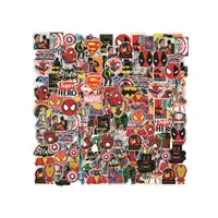 在飛比找ETMall東森購物網優惠-50張Q版卡通漫威超人蜘蛛俠蝙蝠俠防水裝飾可愛貼畫平板筆記本