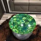 Green Agate Stones Table Top Dining Breakfast Coffee Table Gemstone Hallway Deco