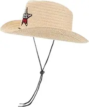 [VICASKY] Long Lasting Boys and Girls Cowboy Hat 5 Star Straw Sun Hat Uv Shield for Outdoor Activities Camping and Parties Beige