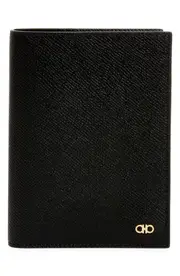 FERRAGAMO Micro Gancio Leather Passport Holder in Nero at Nordstrom One Size
