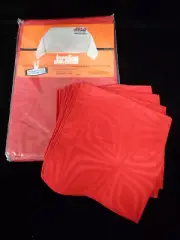 Vintage Red Kemp & Beatley Jacalino Red 52" x 52" Square Tablecloth & 4 Napkins