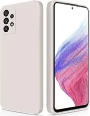 [GiiYoon] Silicone Case Compatible with Samsung Galaxy A53 5G, Full Body Silky Soft Touch Phone Case with Camera Protection, Shockproof Cover with Microfiber Lining, Off White