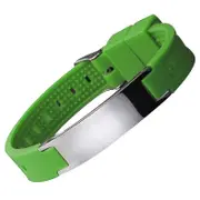 Power Silicone Bracelet - Energy Balance Magnetic Wristband in Black Silicone Green