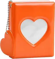 Mini Photo Album for Instax Mini Small Photo Album 32 Pockets Photo Album Kpop Photo Card Holder Name Card Book Photo Album for Fujifilm Instant Camera Photo Album Photo Book 3 Inches / 6 x 9.8 cm (Orange)