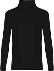 [FASHION MY LOVE] Kids Unisex Girls Boys Rib Polo Neck Top Turtle Neck Long Sleeve Rib Tops Size 5/6 7/8 9/10 11/12 & 13 Years, Black, 7-8 Years