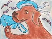 VIZSLA Supermodel Dog Pop Art Print 13x19 Signed by Artist KSams