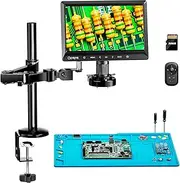 [Opqpq] ODM702 Flex 10" Digital Micrscope with Flexible Arm for Adults, Soldering Microscope for Electronics Repair, Coin Microscope with Ring Light Full View, PCB Magnifying Glass Electron Magnifier