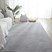Home Decor Carpet Living Room Soft Fluffy Plush Rugs Children Bedroom Mat Non-Slip Carpet Gray,Light Gray,80X200CM 31X78IN