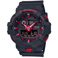 在飛比找momo購物網優惠-【CASIO 卡西歐】卡西歐 G-SHOCK 火焰紅黑雙顯手