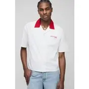Mens Red Oversized Boxy Monte Carlo Print Shirt