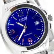 Casio MTP1215A-2AD Men's Classic Blue Analog Steel Band Watch New with Date
