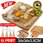 New Bamboo Cheese Board 5 Pieces Stanley Wooden Rogers Knives Set Gift