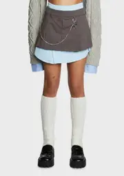 [ZEMETA] Locked In School Layered Skirt